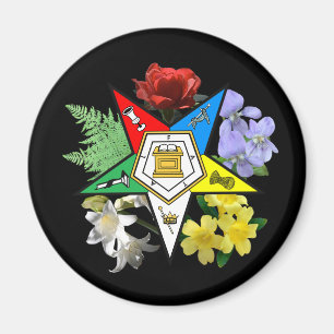 Imán floral del emblema de la estrella del este