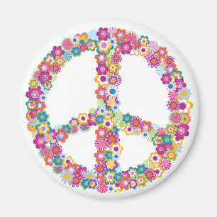 Imán floral del signo de la paz