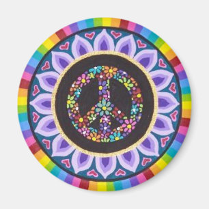 Imán floral del signo de la paz de Soozie Wray