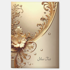Imán floral dorado ornamentado