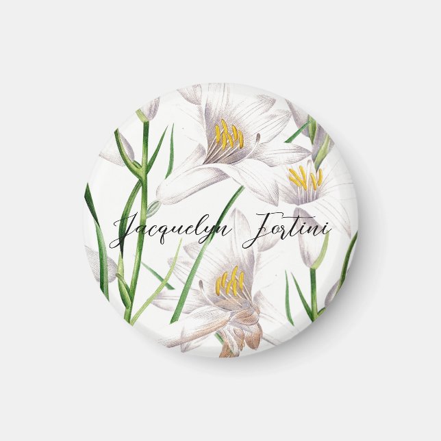 Imán Floral elegancia Moda caligrafía de corte Añadir n (Frente)