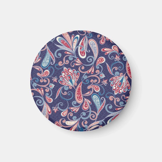 Imán Floral Étnica: Resumen Oriental Seamless. (Frente)