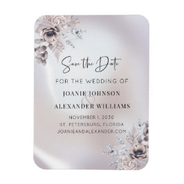 Imán Floral Eucalyptus Luxe Pearl Wedding Save the Date