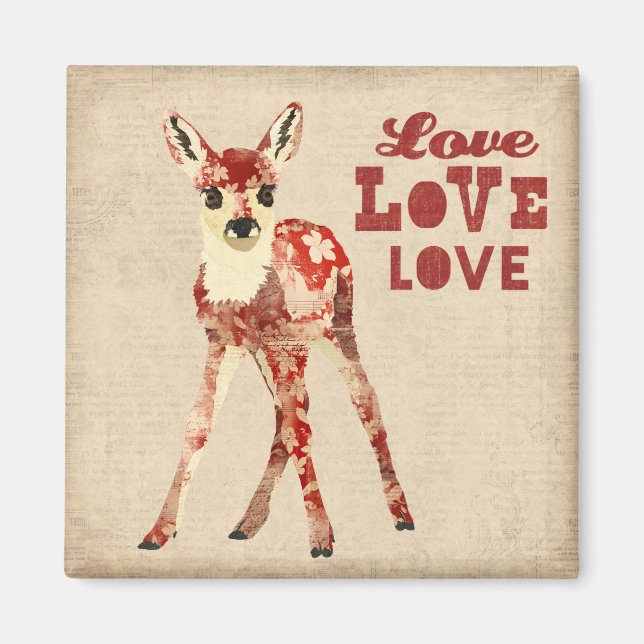 Imán Floral Fawn Love Magnet (Frente)