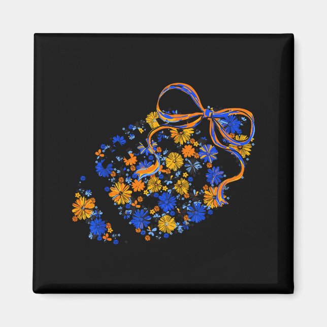 Imán Floral Football Game Day Coquette Team Srit Blue & (Frente)