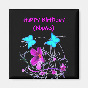Imán Floral Happy Birthday Magnet