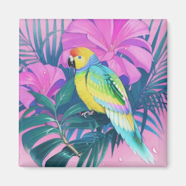 Imán Floral/hawaiano/tropical/loro (Frente)