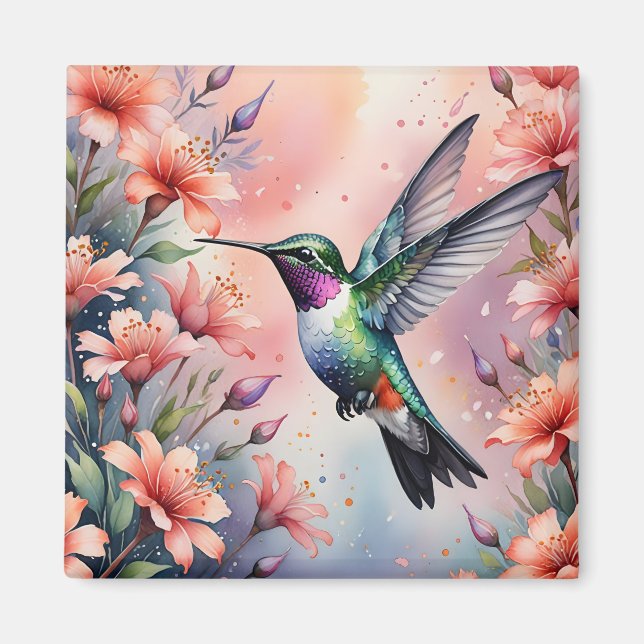 Imán floral hummingbird magnet (Frente)