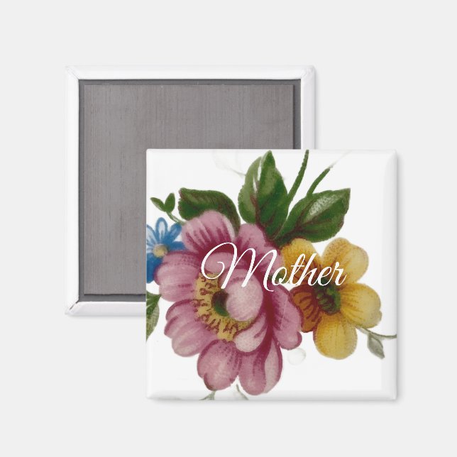 Imán Floral Inspirado en Porcelana (Anverso/Reverso)