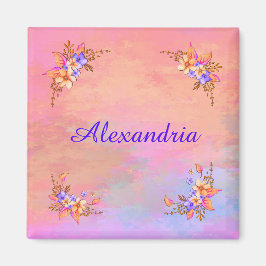 Imán Floral Jardín color de agua rosa Elegancia Persona