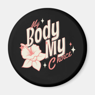 Imán Floral mi cuerpo mi elección tipografía de derecho