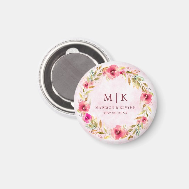 Imán Floral mínima y de Moda | Boda (Anverso/Reverso)