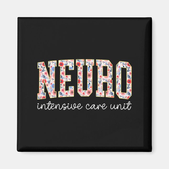 Imán Floral Neuro Icu Nurse Brain Neuroscience Icu Nurs (Frente)