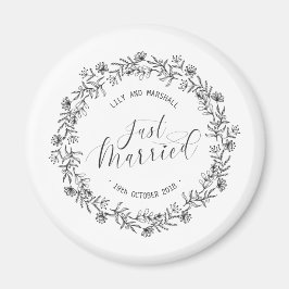 Imán Floral personalizada casada | Fridge Magnet