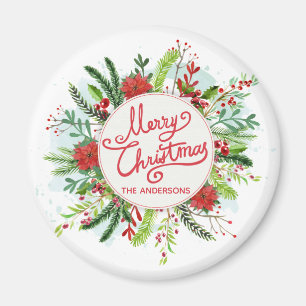 Imán floral personalizado del navidad el de la