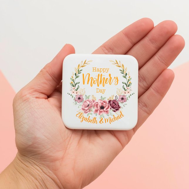 Imán floral personalizado Feliz Día de la Madre (Subido por el creador)