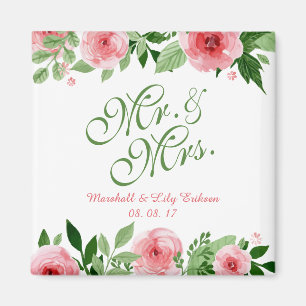 Imán floral personalizado precioso de la boda el 