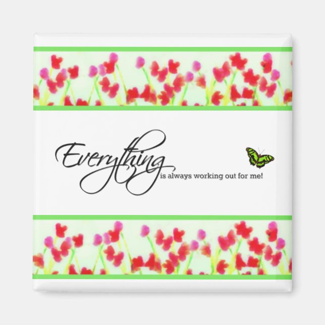 Imán Floral roja - Todo siempre está funcionando (Frente)