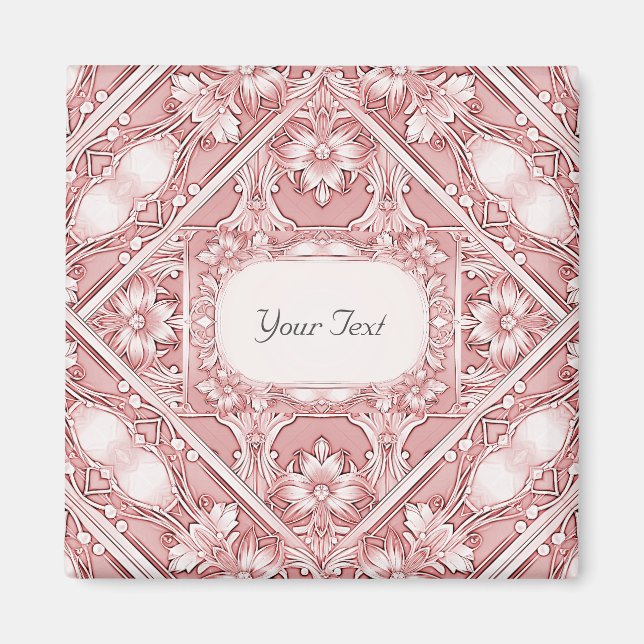 Imán floral rosa (Frente)