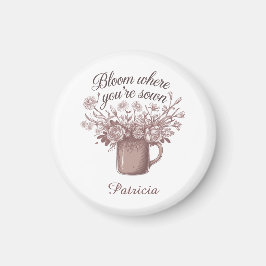 Imán Floral rosa con motivos elegantes