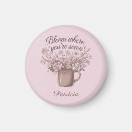 Imán Floral rosa con motivos elegantes