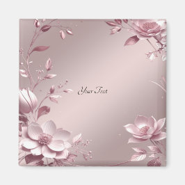 Imán floral rosa delicado