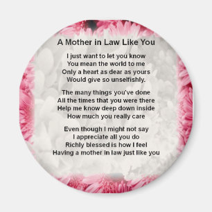 Imán Floral rosa - Poema de Madre en Derecho