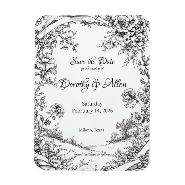 Imán Floral rústica elaborada (Vertical)