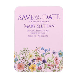 Imán Floral Save the Date Wedding Invitation