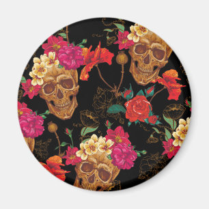 Imán floral Skulls