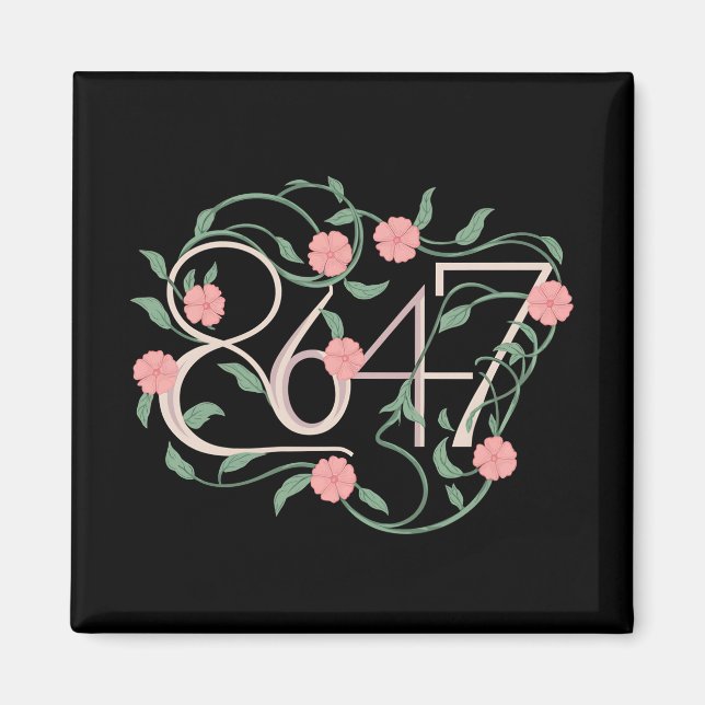 Imán Floral sutil Anti Trump 8647 86 47 Boho (Frente)