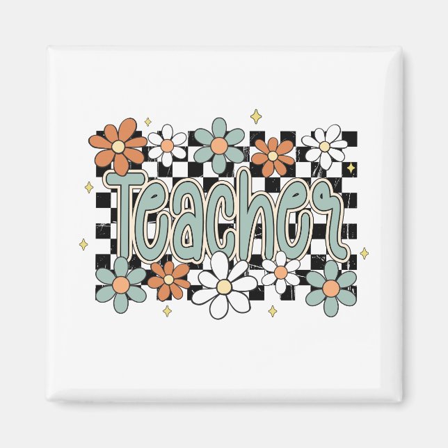 Imán Floral Teacher Magnet (Frente)