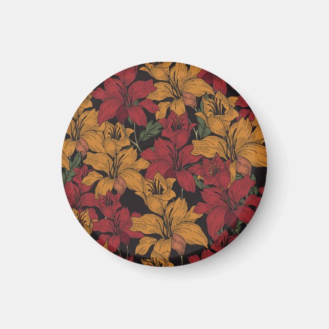 Imán Floral Tropical, Hermoso Patrón Sin Sangre. (Frente)