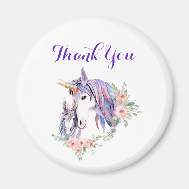 Imán Floral unicorriana de natorina y bebé (Frente)