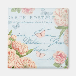Imán floral vintage con flores