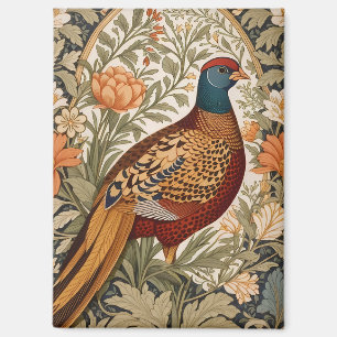 Imán Floral Vintage Faisán Inspirado en William Morris