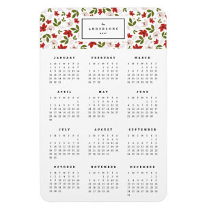 Imán Florales festivos 4 x 6 años de calendario magnéti