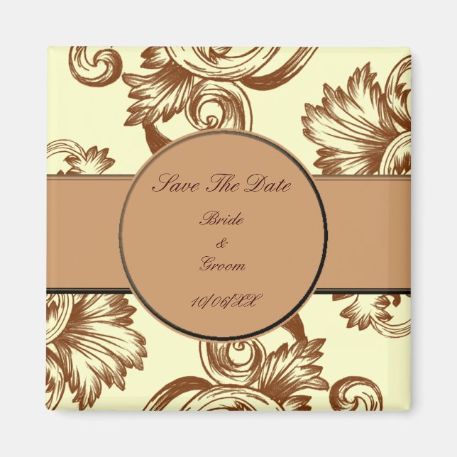 Imán Florecimiento de la cosecha (Marrón claro) (Frente)