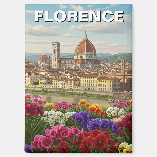 Imán Florence Italy Flowers Travel (Anverso)