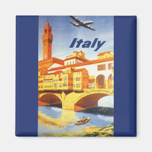 Imán Florence Italy Ponte Vecchio Bridge Viaje de Vinta