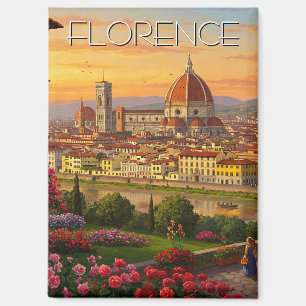 Imán Florence Italy Skyline Sunset