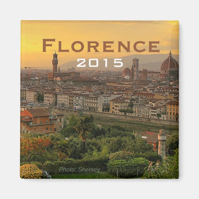 Imán Florence Italy Souvenir Fridge Magnet Change Año (Frente)