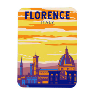 Imán Florence Italy Travel Art Vintage