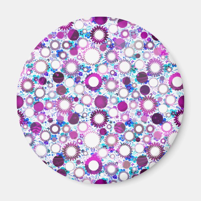 Imán Flores alegres y estampados de sol (Frente)