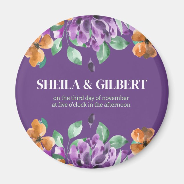 Imán Flores Amarillas Púrpura Salvan La Fecha (Frente)