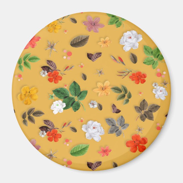 Imán Flores amarillas y rosas blancas 20 (Frente)