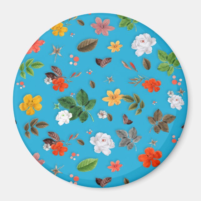 Imán Flores amarillas y rosas blancas 24 (Frente)