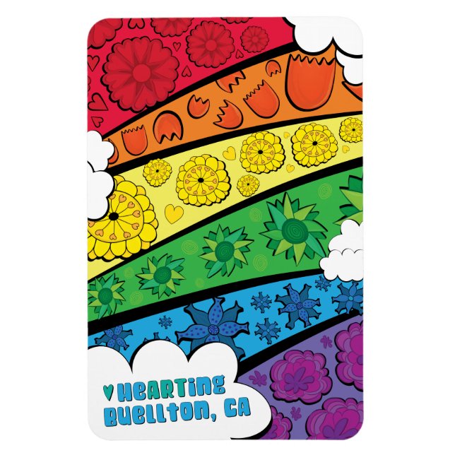 Imán - Flores arcoiris - Buellton.Art (Vertical)