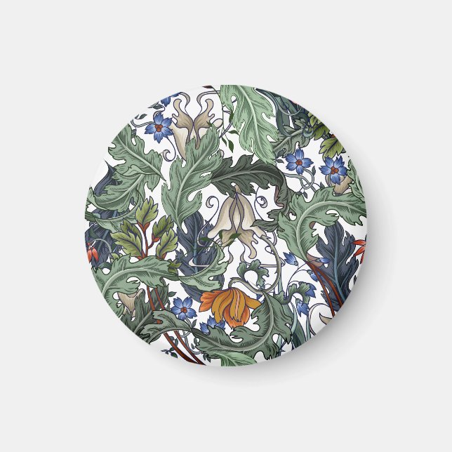 Imán Flores, arte deco, moderno, sin costura. (Frente)