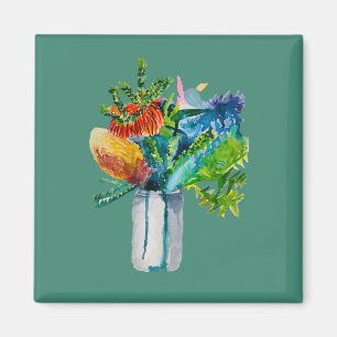 Imán Flores australianas acuarela